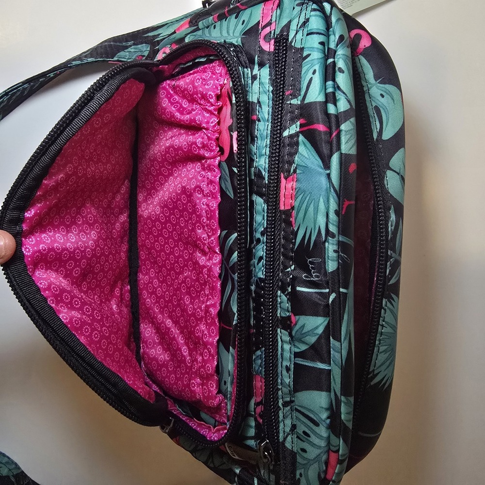 Lug Carousel Crossbody Bag Flamingo Black RFID NWT Convertible Belt Bag - Picture 5 of 8